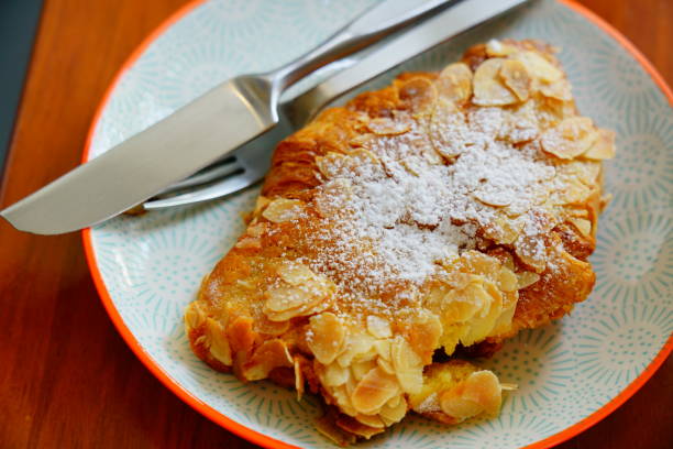 istock Almond Croissant with icing sugar and flaked 1308441343