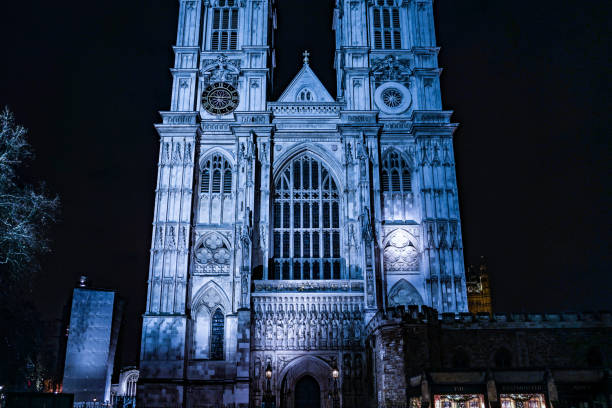 istock Westminster Abbey of night view (London) 1308444871