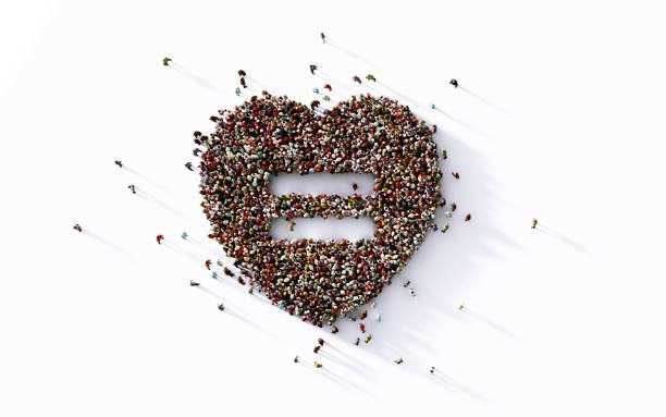 istock Equality Concept - Human Crowd Forming An Equality Symbol Inside Of A Heart Shape : Equality Concept 1308445368
