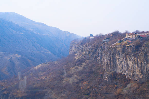 View over the valley in the Armenian village Garni