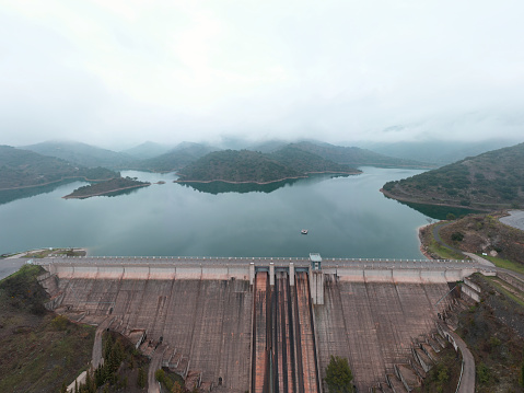 Aerial view of the Dam of Siurana. Spain