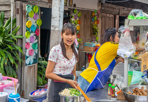 In Covid 19 times, people attend a weekend Thai festival in the streets of Naklua District Chonburi Thailand Asia
After the festival was canceled at the end of December 2020 due to the lockdown in Thailand, this event has been reopened since 03/21/21.
Pattaya District Chonburi Thailand Asia
03/21/2021