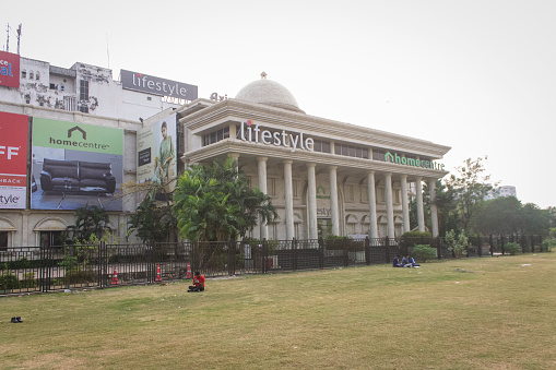 Kolkata, India - February 7, 2021: Axis Mall Exterior in Lake Town, Kolkata.