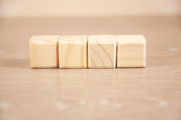 istock wooden Architectural cubes on table 1308457558