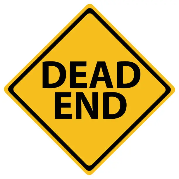 Vector illustration of Dead End Road Sign isolated