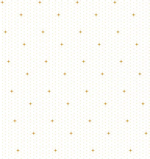 Vector illustration of Simple Golden Dots and Star Seamless Background Pattern