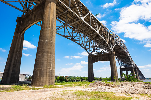 Large cantilever bridge on Interstate 10 over the Calcasieu River in Louisiana.
