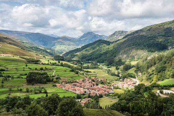 Village of Carmona, Cabuerniga valley, Cantabria, Spain. Village of Carmona, Cabuerniga valley, Cantabria in Spain. carmona stock pictures, royalty-free photos & images