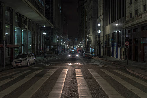 Night view in downtown Sao Paulo
