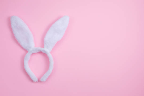 istock Easter bunny ears isolated on pink background. Happy Easter holiday background concept. Flat lay. 1308464123