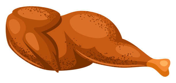 istock Illustration of smoked chicken. Icon or image for butcher shops and industries. 1308469959