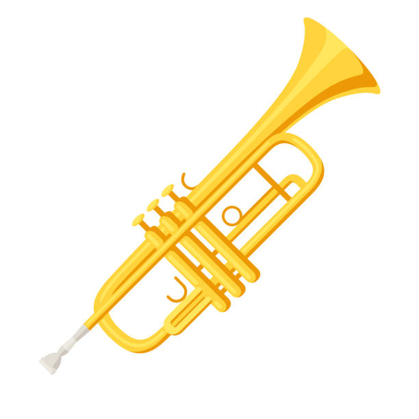 illustrations, cliparts, dessins animés et icônes de illustration de trompette. instrument de musique pour affiche de concert. - trumpet jazz bugle brass instrument