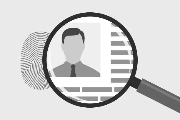 Vector illustration of Concept of identification of person using fingerprint