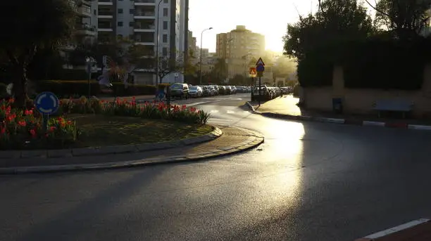 Photo of Israeli Street in Petah Tikva during dawn