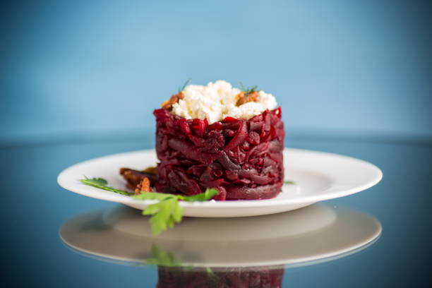 istock dietary salad of boiled beets with walnuts and cottage cheese 1308480105