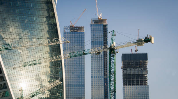istock Cranes and towers on the construction site 1308494066