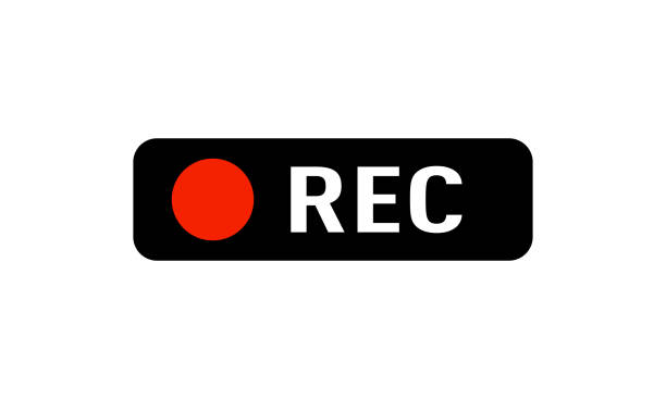 記録サイン。rec アイコン。分離ベクトル、赤いベクトルで黒を記録 - record点のイラスト素材／クリップアート素材／マンガ素材／アイコン素材