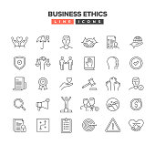 Business Ethics Line Icon Set