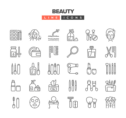 Beauty Line Icon Set