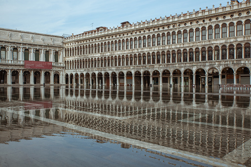 flood in Venice, San Marco square in Venice, Veneto, Italy