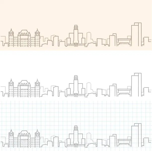 Vector illustration of Albany Hand Drawn Profile Skyline