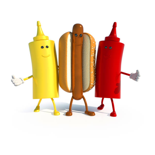 different sauces isolated on a white background