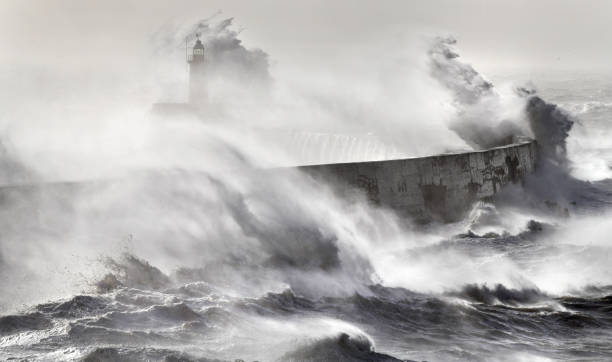 istock Sea storm over the lighthouse 1308516438