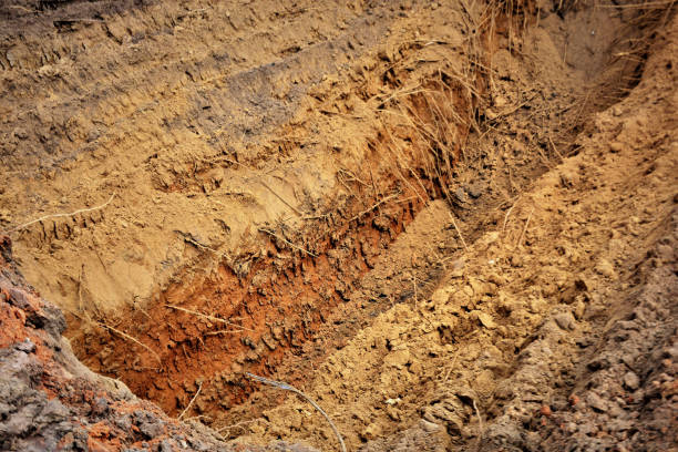 istock A hole made in the ground with excavator 1308518988