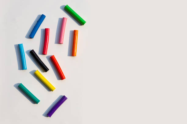 istock Colorful plasticine clay on white. 1308522131