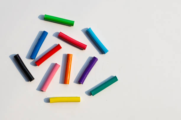 istock Colorful plasticine clay on white background. 1308522189