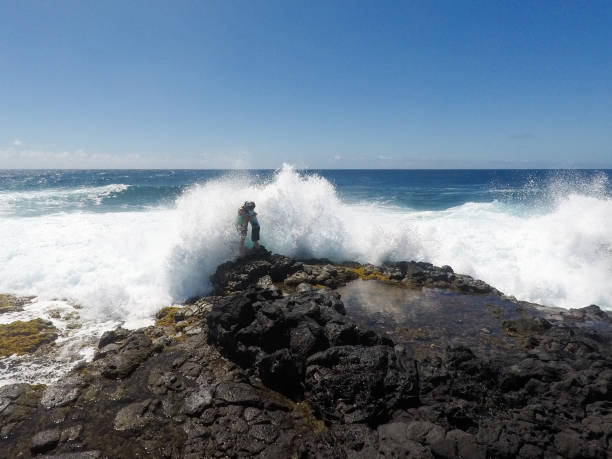 Father and Son Exploring and traveling together on the Big Island of Hawaii