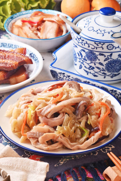 istock Stir-fried Chinese sauerkraut with pork stomach 1308532291