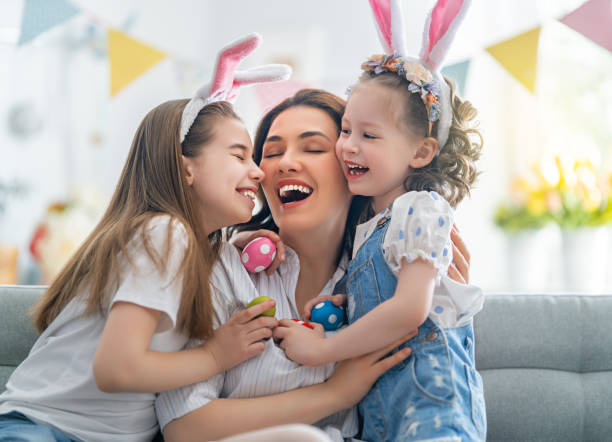 istock Happy family are preparing for Easter 1308534202
