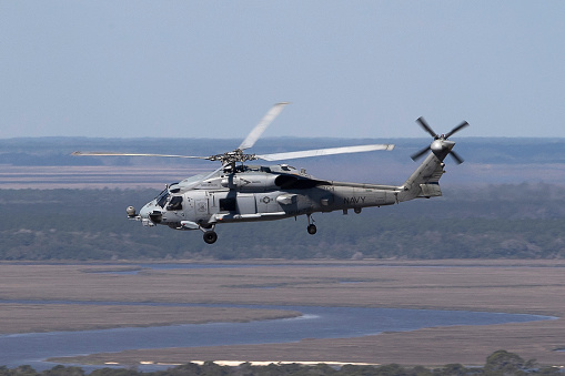 Air to air of a Sikorsky SH-60 Seahawk taken near Fernandina Beach Florida photograph taken March 2021