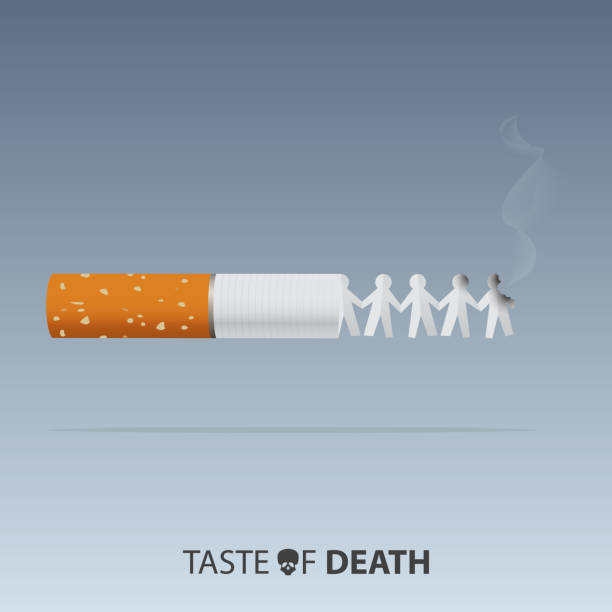May 31st World No Tobacco Day banner design. Cigarettes are burning paper dolls to convey the dangers of smoking. Stop smoking poster for disease warning. No smoking sign. May 31st World No Tobacco Day banner design. Cigarettes are burning paper dolls to convey the dangers of smoking. Stop smoking poster for disease warning. No smoking sign. Vector Illustration. anti tobacco day stock illustrations