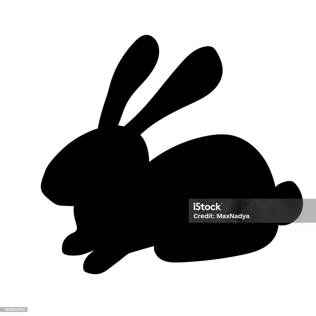 Vẽ Vector Tự Do Đơn Giản Hình Bóng Đen Của Một Con Thỏ Thỏ Trên ...