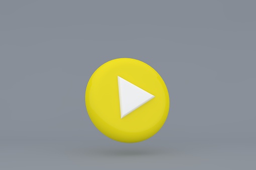 3D Yellow play icon