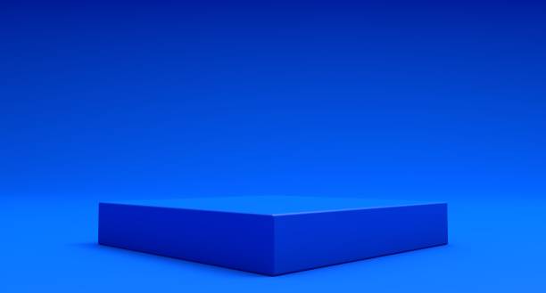 istock 3D Blue Stands On Blue Background, Product Stand, Blank Scene 1308543770