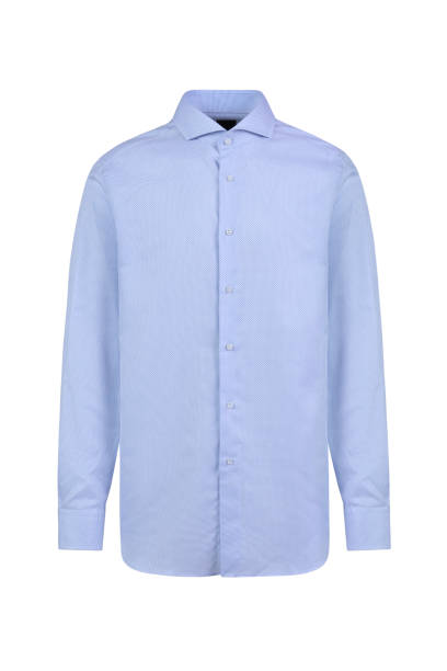 istock Blue classic and business shirt with button 1308546628