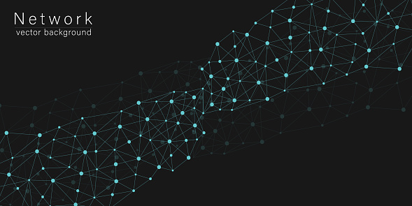 Network Interfaces Banner Vector Banner Design Network Connection With Lines And Dots Geometric ...