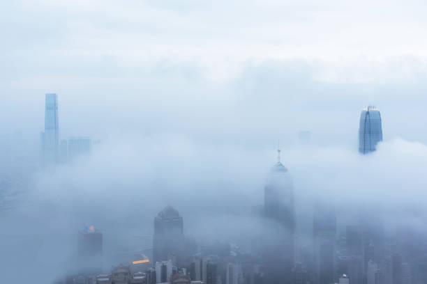 istock City in fog 1308547977