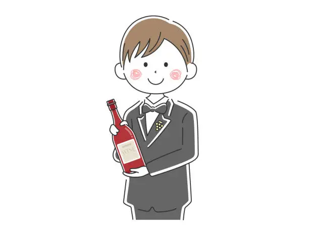 Vector illustration of Illustration of a sommelier.