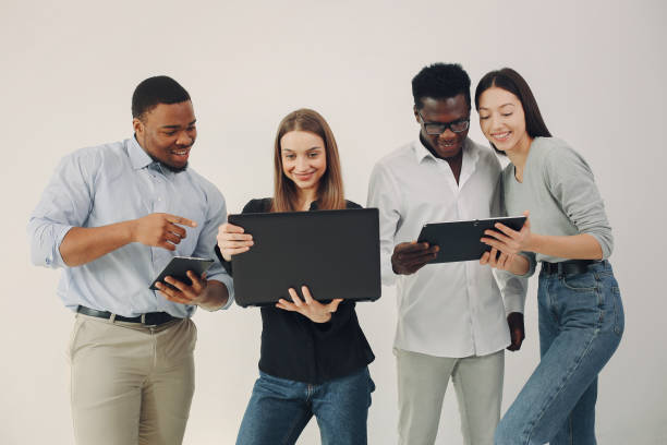 istock Young international people working together and use the laptop 1308556444