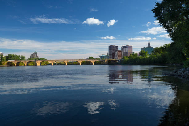 istock Bulkeley Bridge and Hartford skyline on the Connecticut River. 1308557676