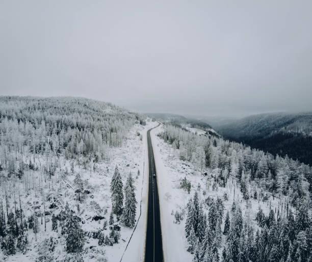 istock Road at the Winter mountains 1308561751