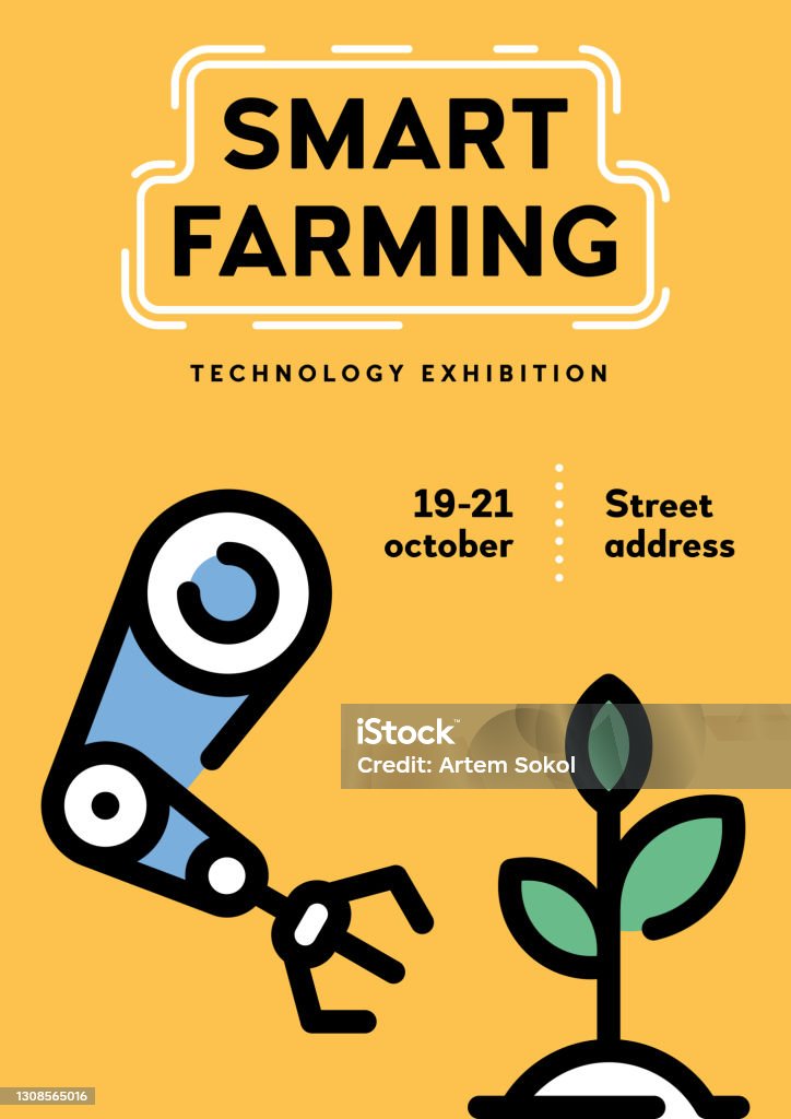 Autofarm Automation Posters Vector Smart Farm Robot Arm Poster Stock Illustration - Download Image ...