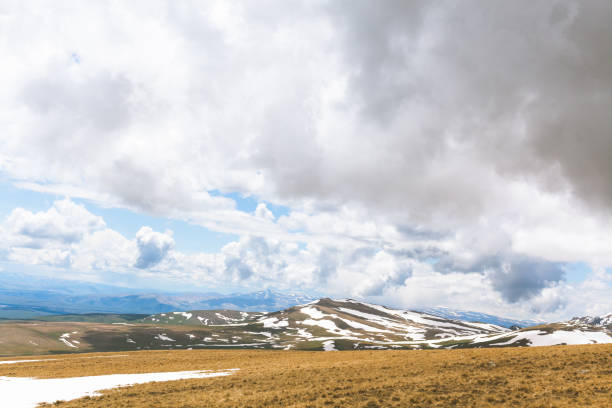 istock Mountain hill path road panoramic landscape. Enjoying the national park environment ecology concept wallpaper background. Photo with copy space. Scenic Image of Caucasian 1308565903