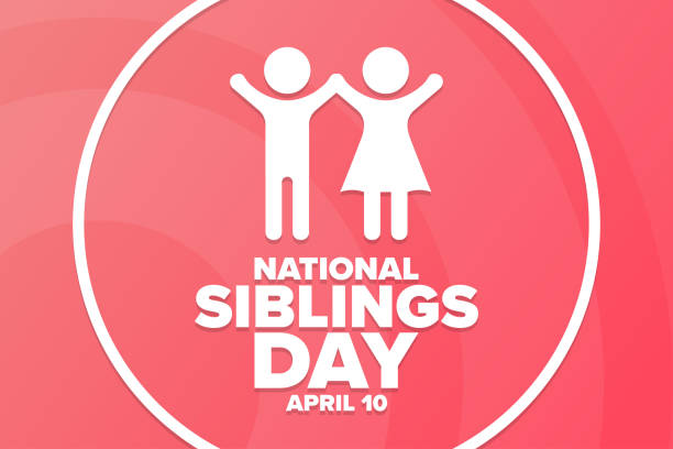 National Siblings Day. April 10. Holiday concept. Template for background, banner, card, poster with text inscription. Vector EPS10 illustration. National Siblings Day. April 10. Holiday concept. Template for background, banner, card, poster with text inscription. Vector EPS10 illustration sibling stock illustrations