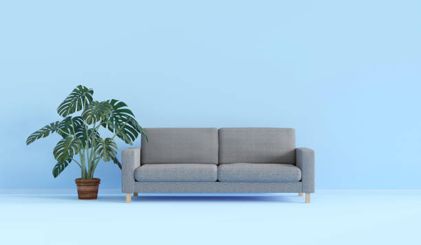 istock modern interior design-3D rendering with sofa and green plant 1308576053