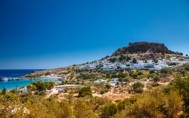 istock landscape with Lindos village 1308576135